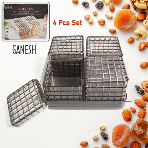 Ganesh Multipurpose Gift Set, Dry fruit (4 Pcs Set / With Tray)