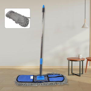 Wet and Dry Cotton Pad Floor Mop with Long Aluminium Handle (1 Pc / Large)