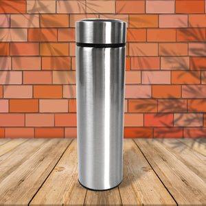 Double Stainless Steel Wall Smart Flask Vacuum Insulated Water Bottle | Perfect for Hot and Cold Drinks | for Campaign Travelling (450ml Approx) (Mix Color / Mix Design))