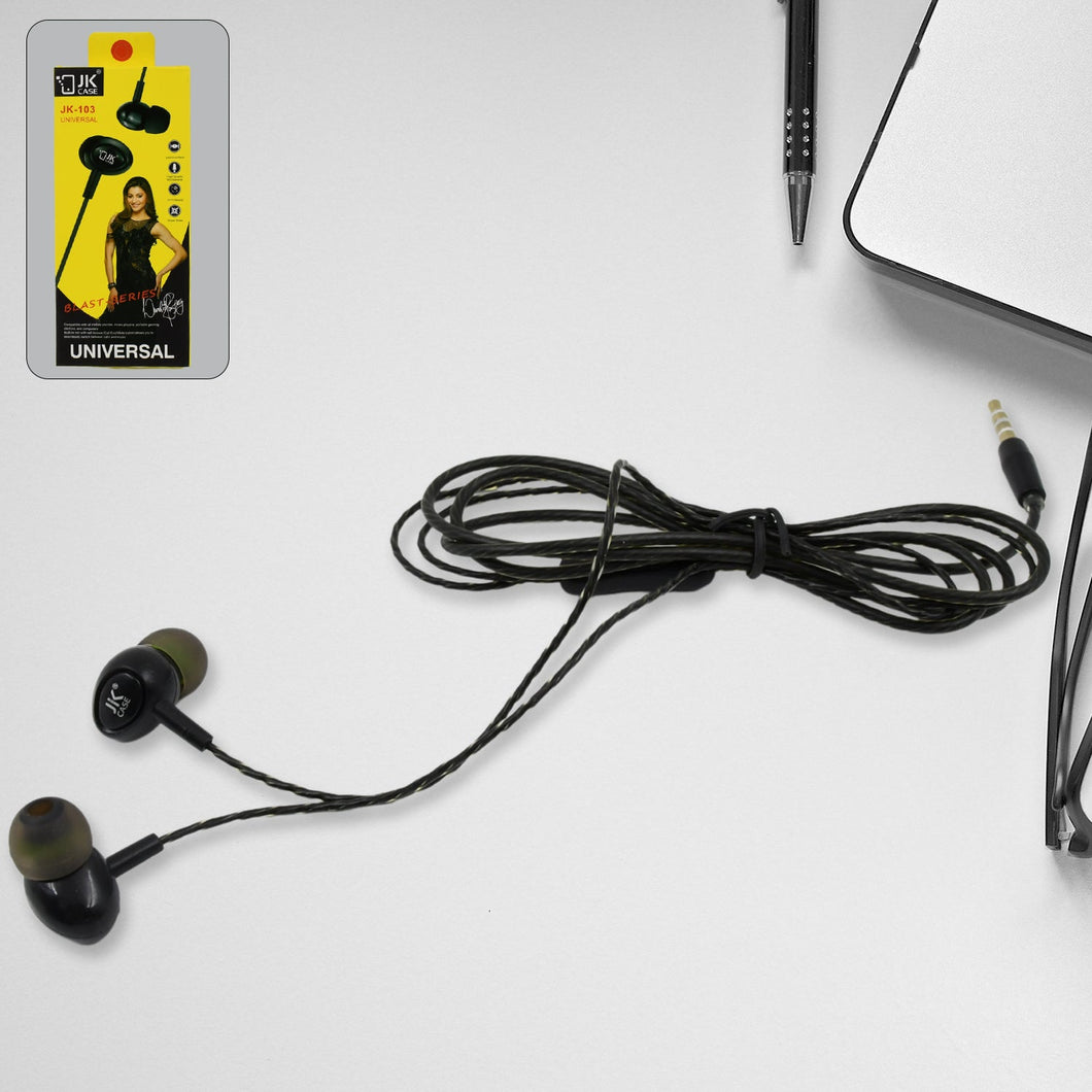 Universal Wired Earphone with Mic (1 Pc)