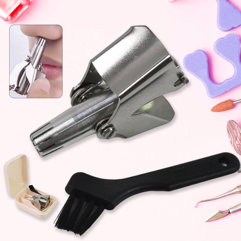 Nose Hair Clipper, Stainless Steel Hair Remover (1 Pc / With Brush & Plastic Case)