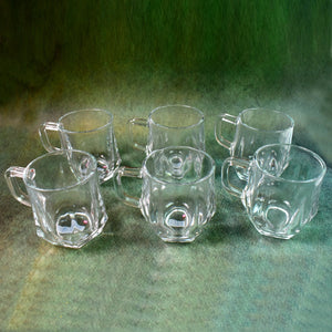 Glass Coffe & Tea Cup / Mug Enjoy Your Drink in Style (6 pcs Set / 300 ML)