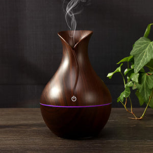 Mini Wooden Vase Pot Diffuser Cool Mist Atomization Humidifier (1 Pc / 130 ML)