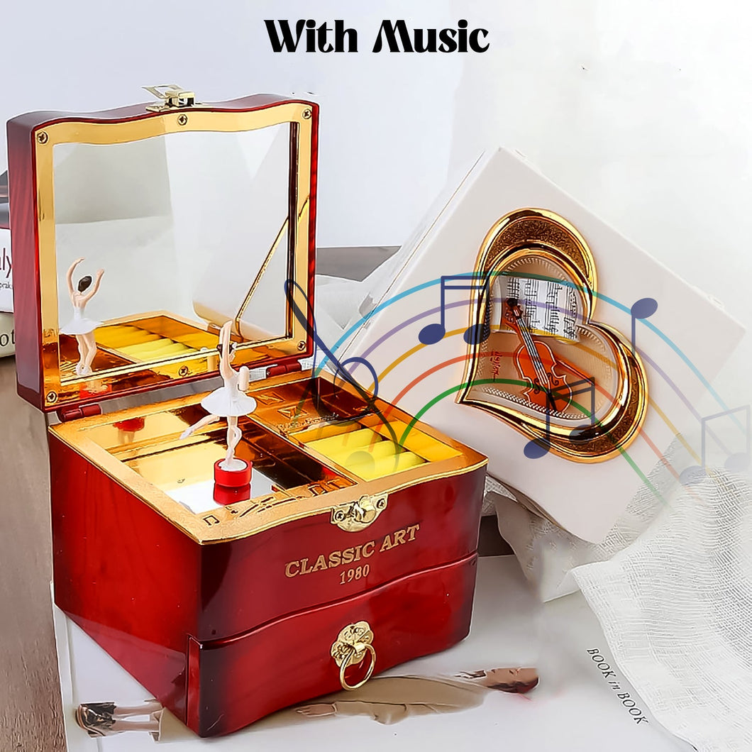 Dancer Ballerina Piano Music Box Hand Crank Music Plastic Box Gift  (1 Pc)