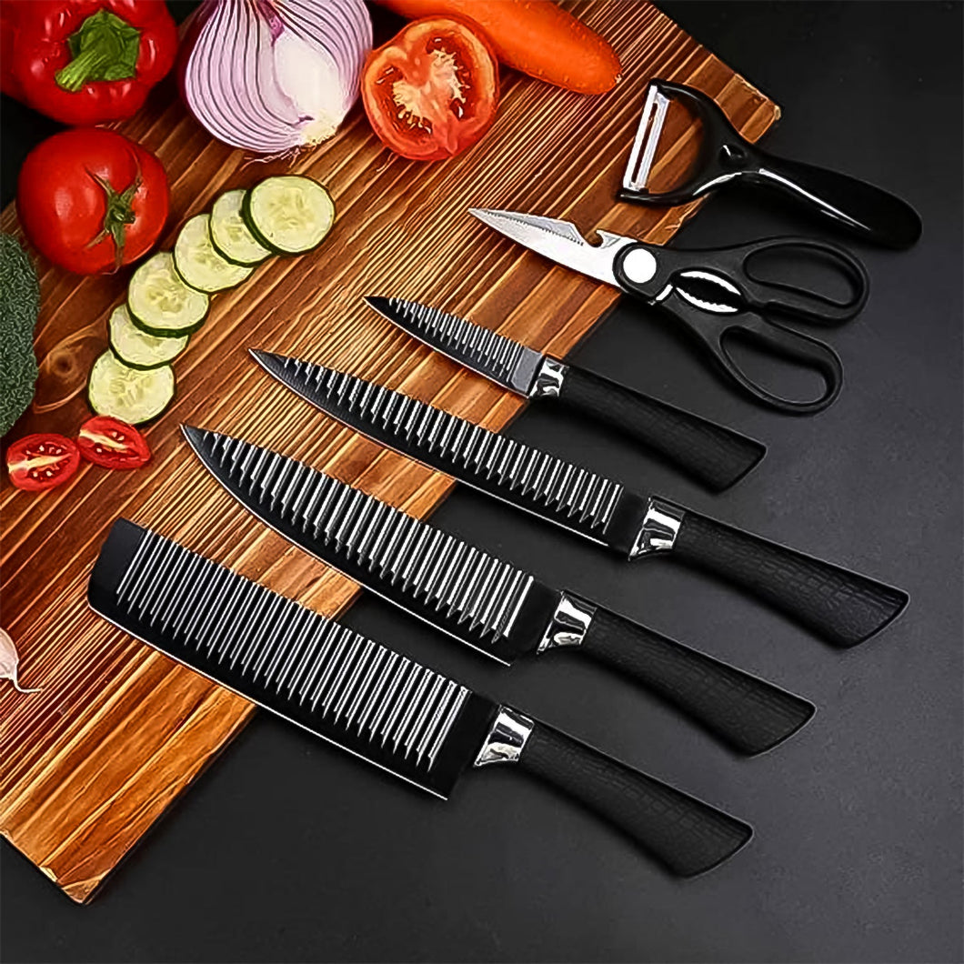 Stainless Steel Knife Set With Chef Peeler And Scissor (6 Pieces)