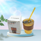 Glass Coffee Mug with Straw & Lid: Perfect for Home & Travel