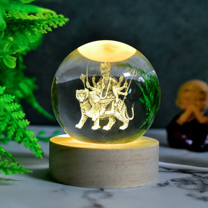 Ambaji 3D Crystal Ball lamps With Base (1 Pc)