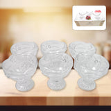 Glass Ice-Cream Cup Set, Home & Kitchen Serving or Dessert Cup (6 Pcs Set)