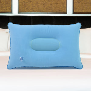 Comfortable Inflating Travel Pillow (34×21 Cm / 1 Pc / Mix Color)