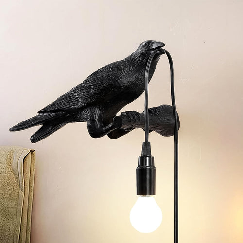 Crow Birds Table Lamps with Vintage Edison Bulb, Bird lamp (1 Set)