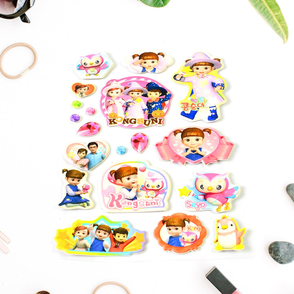 Multipurpose Adhesive 3D Stickers (1 Sheet / 15×10 Cm)