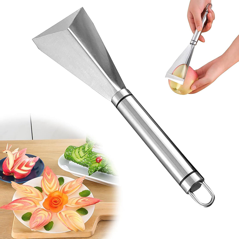 Stainless Steel Fruit Carving Knife - V Shape Channel Knife Tool (1 Pc)