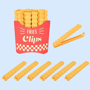 Cute French-Fries-Shaped Bag Clips With in a Magnetic Box (12 Pcs Set)