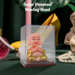 Solar Power Moving Head Buddha Statue Car Ornament (1 Pc / Mix Color)