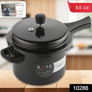 Aluminium Rays Black Beauty Pressure Cookers With Outer (5.5 Litres / 1-Year warranty)