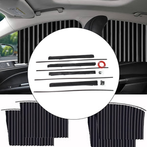 Curtain for Car Window | Heat & Sunshade Protection (4 Pcs With Curtain Hook & Adhesive Tap Set)q