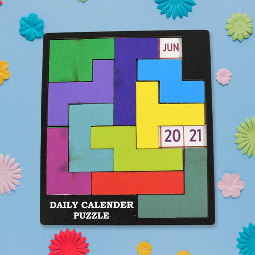 Wooden Daily Calendar Puzzle (Multicolor / 1 Set)