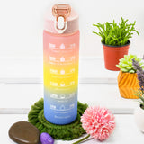 Plastic Colorful Motivational Water Bottle with Straw (900 ML)