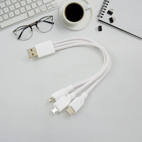 3 In 1 Charging Cable Fast Charging Cord USB Cable 3.5 Amp (1 Pc)