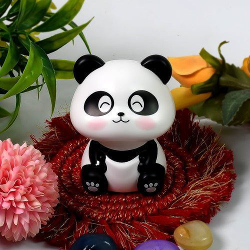 Car Decoration Solar Power Moving Head Panda Statue Creative (1 Pc)