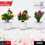 Flower Pot Artificial Decoration Plant | Natural Look & Plastic Material For Home , Hotels , Office & Multiuse Pot