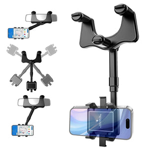 360 ° Rotating Car Rear View Mirror Phone Holder (1 Pc)