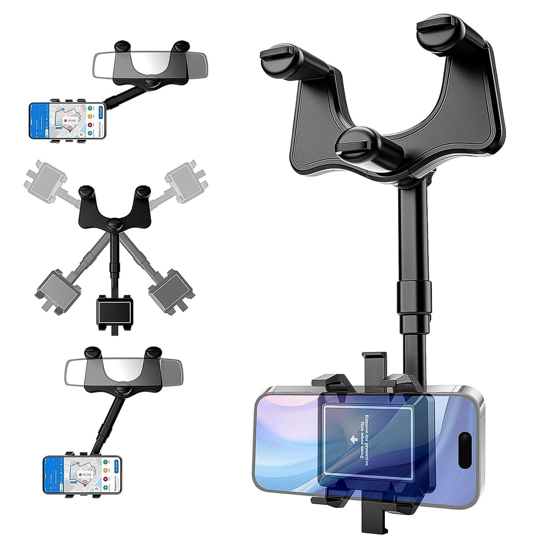 360 ° Rotating Car Rear View Mirror Phone Holder (1 Pc)