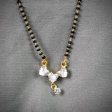 Gold Plated Maharashtra Short Mangalsutra and Heart Shape Pendant Black Beads Brass Mangalsutra