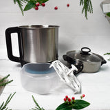 Soup Pot with Lid, Stainless Steel Multi Cooker Kettle (800W / 2.5 Ltr.)