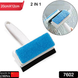 2-in-1 Glass Wiper & Cleaning Brush | Double-Sided Mirror, Tile, and Grout Cleaner for Bathroom & Windows