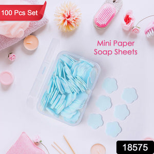 Mini Portable Travel Soap Paper Sheets Flower Shape (100 Pcs Set Approx / Mix Color)