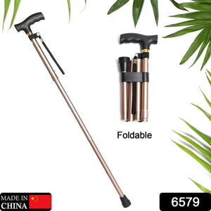 Foldable Walking Cane for Men, Women - Fold-up, Collapsible, Lightweight, Adjustable, Portable Hand Walking Stick - Balancing Mobility Aid - Sleek, Comfortable T Handles