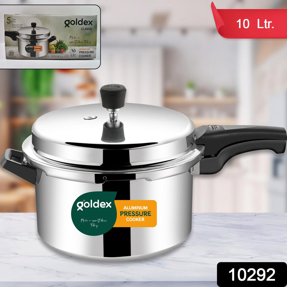 Aluminium Classic Goldex Pressure Cookers With Outer Lid (10 Litres / 5-Year warranty)