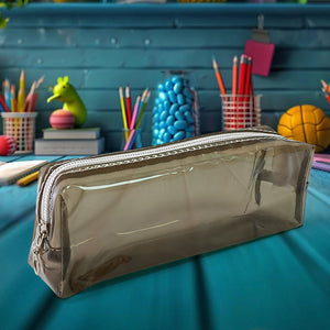 Plastic Transparent Pencil Pouch With Zipper (1 Pc)