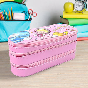 3 Layer Large Capacity With Multi-Functional Pencil Case (1 Pc)