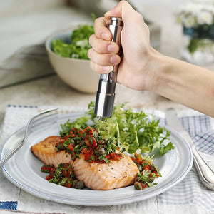 Stainless Steel Thumb Presser Salt and Pepper Grinder (1 Pc)