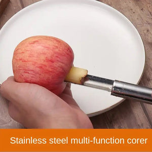 Fruit Core Stainless Steel Set, Core Remover for Apple and Pear, Kitchen Prep Tool Fruit Core Remover Tool with Soft Handle, Apple Corer Stainless Steel, Kitchen Gadget Dishwasher Safe