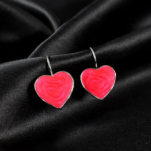 Silver Needle Big Love Stud Earrings for Women