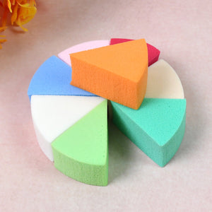 Makeup Sponge Triangle Shaped Mix Colour Cosmetic Puff (8 Pcs Set)