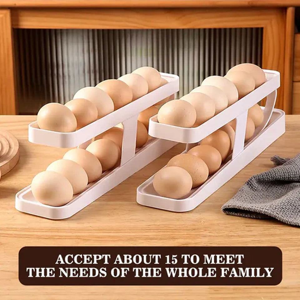 Plastic 2-Tier Rolling Egg Dispenser For 12-14 Eggs (1 Pc)