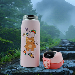 Smart Vacuum Insulated Water Bottle with LED Temperature Display (450 ML Approx / Mix Color & Design)