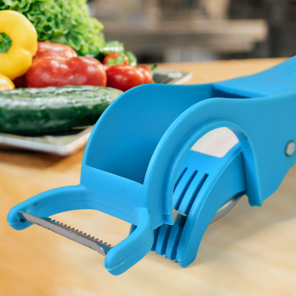 2 in 1 Vegetable &  Fruit Multi Cutter 5 Blade Vegetable Cutter with Peeler (1 Pc / Multicolor)