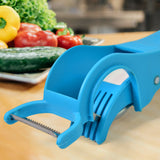 2 in 1 Vegetable &  Fruit Multi Cutter 5 Blade Vegetable Cutter with Peeler (1 Pc / Multicolor)