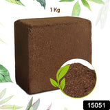 Cocopeat Block Organic Fertilizer and Soil Manure Potting Mixture for Home Gardening and Potted Plants (1 KG.)