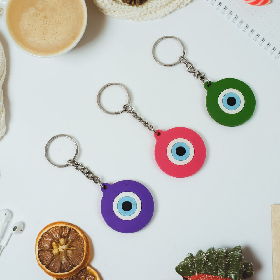 Evil Eye Rubber / Silicone Keychain (1 Pc / Mix Color)