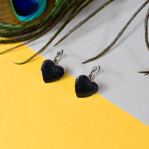 Midnight Love Black Heart Earrings