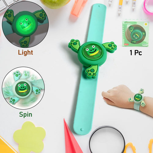 LED Light & Spinning Slap Kids Cartoon Bracelet Wrist Band (1 Pc / Mix Design)