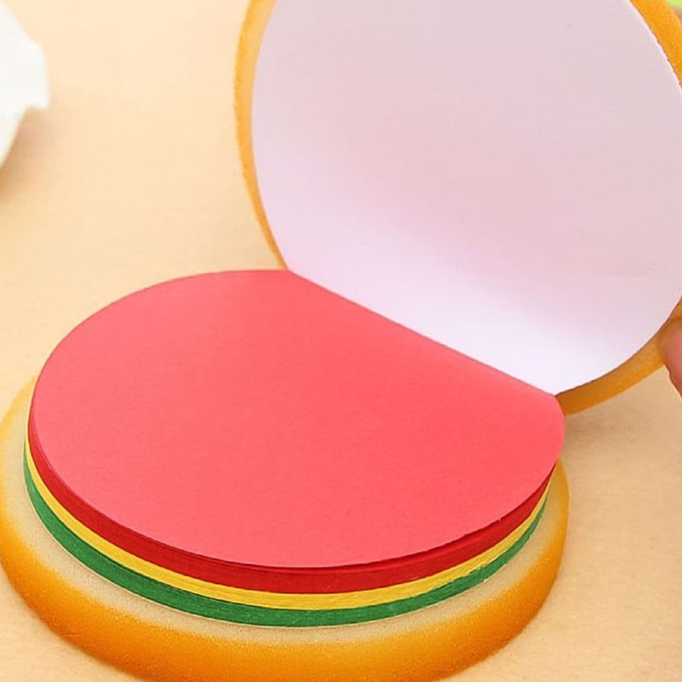 Burger Shaped Note  /  Sticky Notes  /  Memo Notes, Unique Mini Notes (Multicolor)