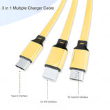 3 in 1 Retractable Charger Charging Cable (1 Pc / Mix Color)