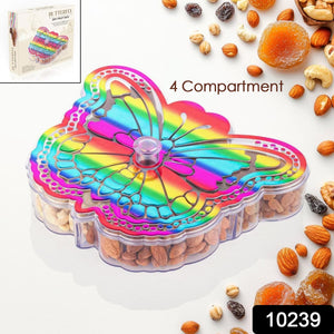 Butterfly Shape 4 Compartment Multipurpose Box | Dry Fruit Box (1 Pc)